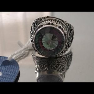 Sterling silver 925 Multi Quartz Gem stone ring